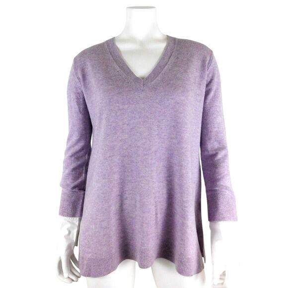 J. Crew Lavender Purple Layered Look Wool Blend V-Neck Sweater Size X-Small - Picture 1 of 8